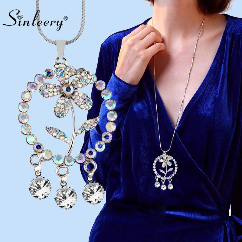 SINLEERY Fashion Circle Round Pendant Long Necklace With Rhinestone Flower Women Statement Jewelry Accessories MY262 SSA
SINLEERY Fashion Circle Round Pendant Long Necklace With Rhinestone Flower Women Statement Jewelry Accessories MY262 SSA