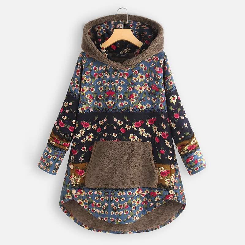 2020 Plus Size ZANZEA Winter Fleece Sweatshirt Women Casual Hooded Long Sleeve Bohemian Printed Pacthwork Pullover Coats Outwear, Blue
2020 Plus Size ZANZEA Winter Fleece Sweatshirt Women Casual Hooded Long Sleeve Bohemian Printed Pacthwork Pullover Coats Outwear, Blue