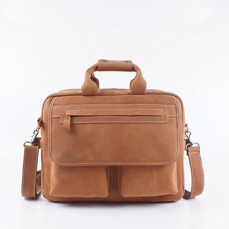 Vintage Handmade Crazy Horse Leather Men Business Briefcase Genuine Leather 14" Laptop Bag, Brown 
Vintage Handmade Crazy Horse Leather Men Business Briefcase Genuine Leather 14" Laptop Bag, Brown