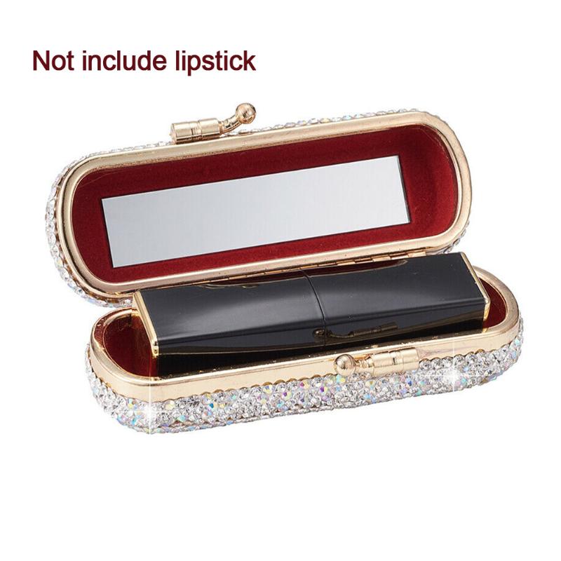 Ladies Clip Holder Daily Lipstick Case Party Fashion Gift With Mirror Organizer Home Travel Universal Luxurious Shiny Diamonds1