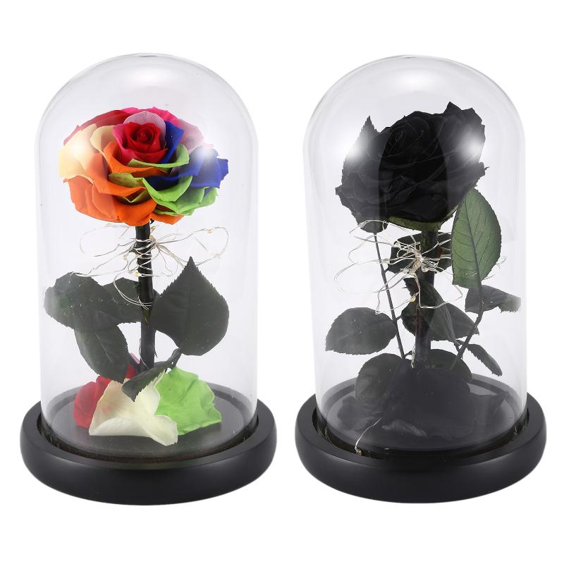 Rose Kit, Red Silk Rose and Led Light with Fallen Petals in Glass e on Wooden Base Valentine's Day Anniversary Birthday, Black
Rose Kit, Red Silk Rose and Led Light with Fallen Petals in Glass e on Wooden Base Valentine's Day Anniversary Birthday, Black