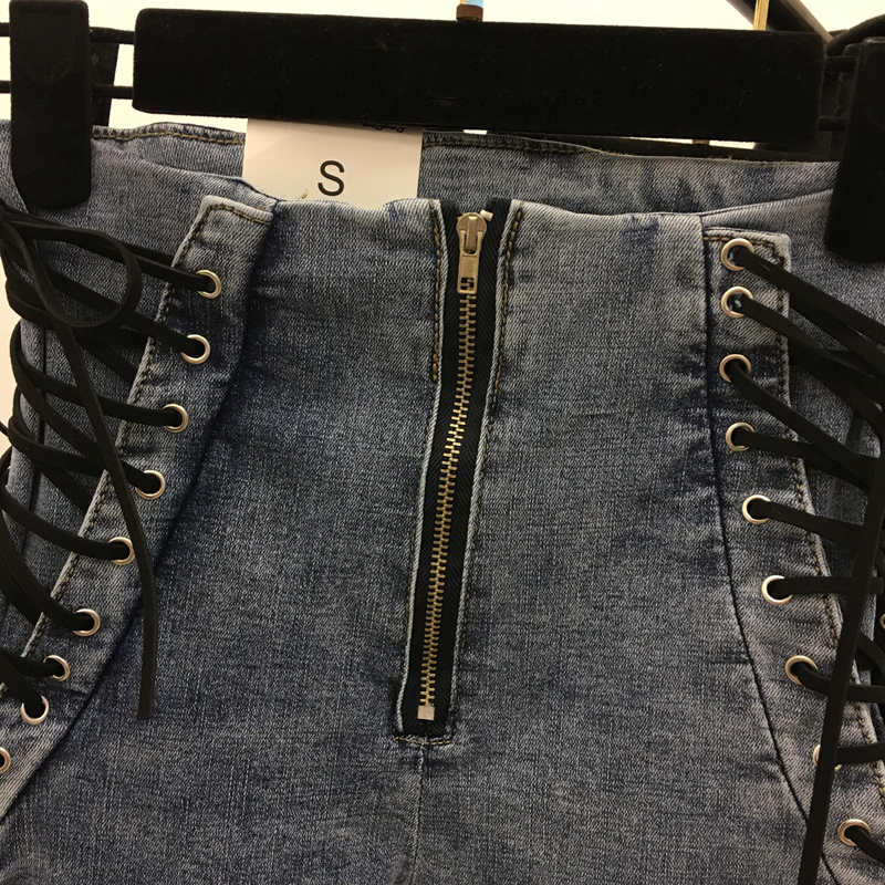 Jeans Women Lace-Up Skinny All-Match Zipper Simple Trendy Ankle-Length Trousers Womens Spring Autumn Slim Female High Quality T200608