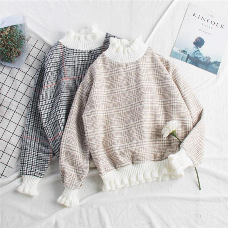 Sweet Fashion Women Knitwear Tops Streetwear Plaid Printing Long Sleeve Pullovers Autumn Winter Korean Knitted Women' Clothing, Apricot
Sweet Fashion Women Knitwear Tops Streetwear Plaid Printing Long Sleeve Pullovers Autumn Winter Korean Knitted Women' Clothing, Apricot