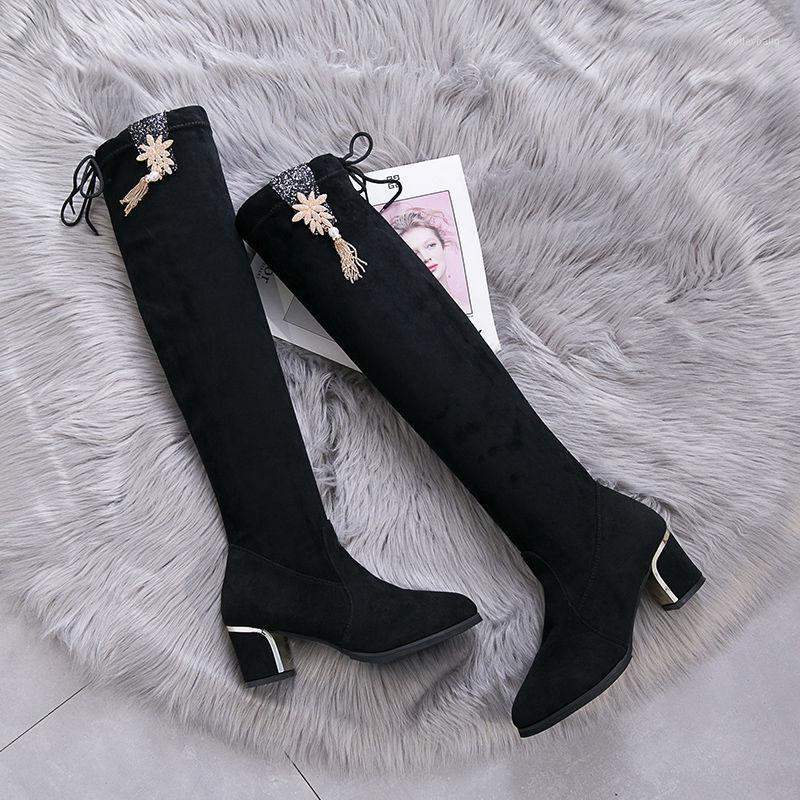2020 High Boots Woman Knight Boots Over The Knee Women Winter Shoes Elastic Cashmere Flock Tassels Square Heel Footware Female1, Black
2020 High Boots Woman Knight Boots Over The Knee Women Winter Shoes Elastic Cashmere Flock Tassels Square Heel Footware Female1, Black