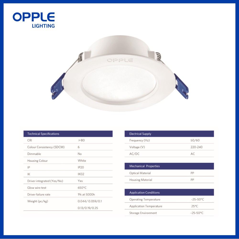 OPPLE 9W 12W 18W LED Lamp Lights Downlight Ceiling Lamp Spot Light Ceiling Warm White 3000K Energy Saving Modern Kitchen