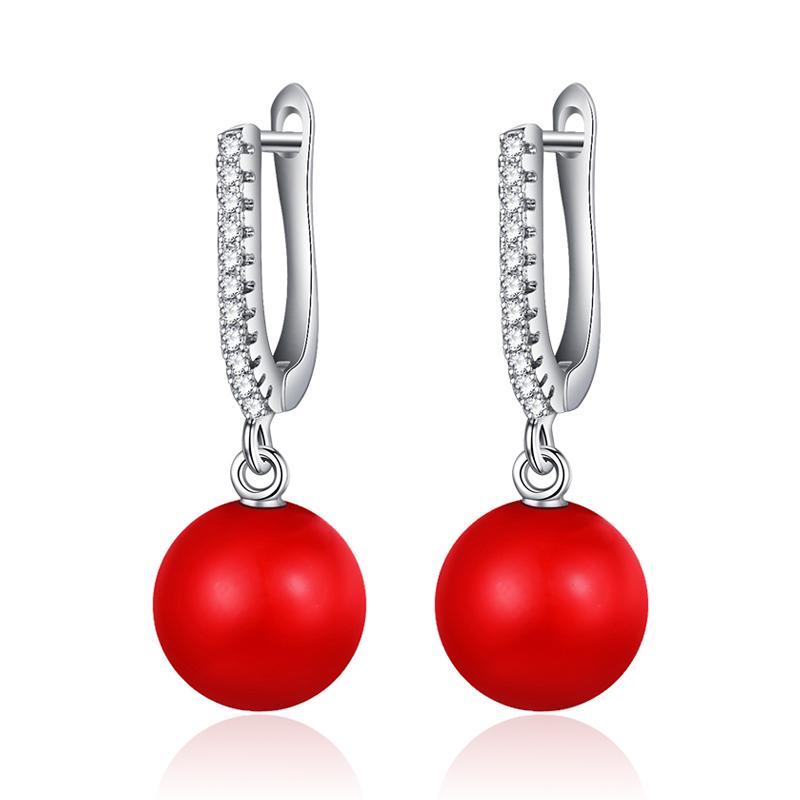 Romantic Red Pearl Drop Earrings for Women Zirconia CZ Silver Color Hanging Dangle Earrings with Pearl Girls Jewelry Accessories
Romantic Red Pearl Drop Earrings for Women Zirconia CZ Silver Color Hanging Dangle Earrings with Pearl Girls Jewelry Accessories