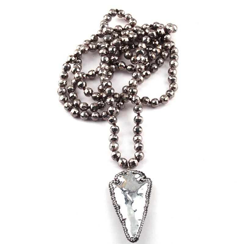 Free Shipping Fashion Bohemian Tribal Jewelry 8mm Glass Ball Knotted Handmake Paved Arrowhead Pendant Ethnic Necklace
Free Shipping Fashion Bohemian Tribal Jewelry 8mm Glass Ball Knotted Handmake Paved Arrowhead Pendant Ethnic Necklace
