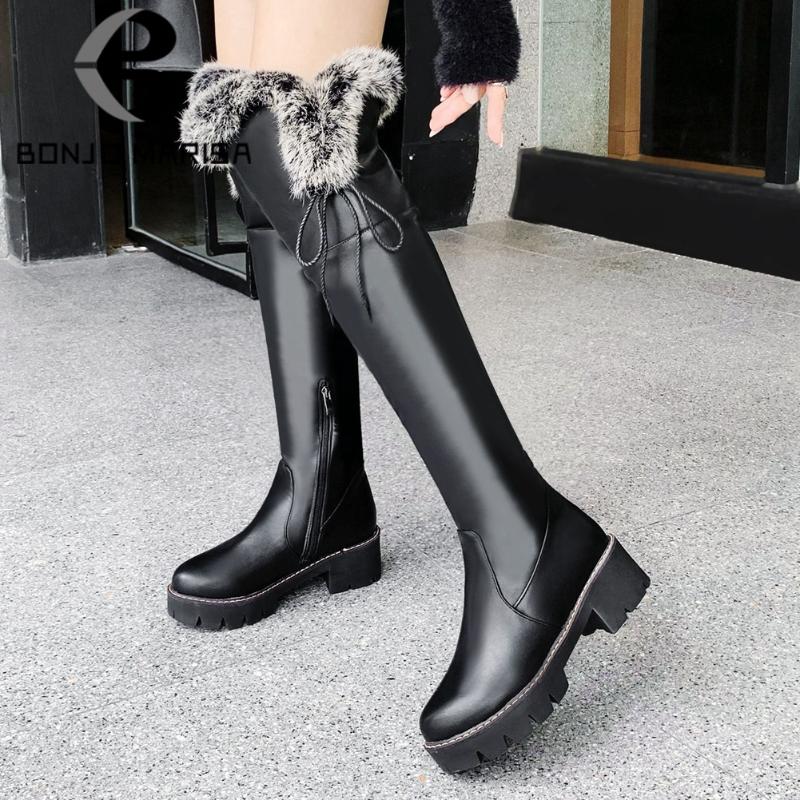 BONJOMARISA Female Fashion New Arrival Snowboots Designer Low Heel Sewing Mid Calf Boots Women Solid Winter Shoes Woman, Black 
BONJOMARISA Female Fashion New Arrival Snowboots Designer Low Heel Sewing Mid Calf Boots Women Solid Winter Shoes Woman, Black