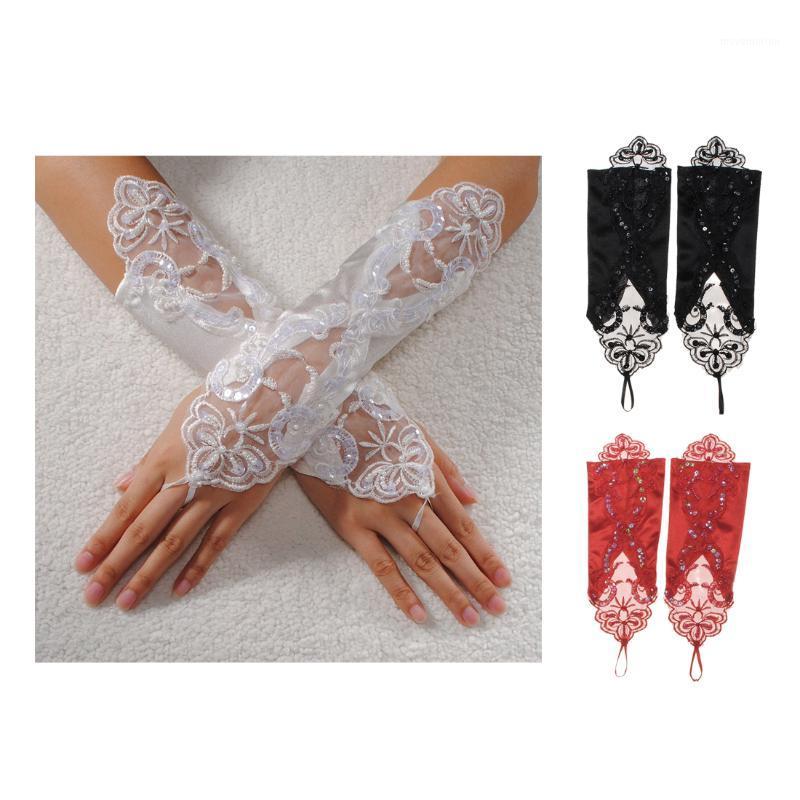 Sexy Bride Wedding Party Fingerless Pearl Lace Satin Bridal Gloves Fancy1 
Sexy Bride Wedding Party Fingerless Pearl Lace Satin Bridal Gloves Fancy1