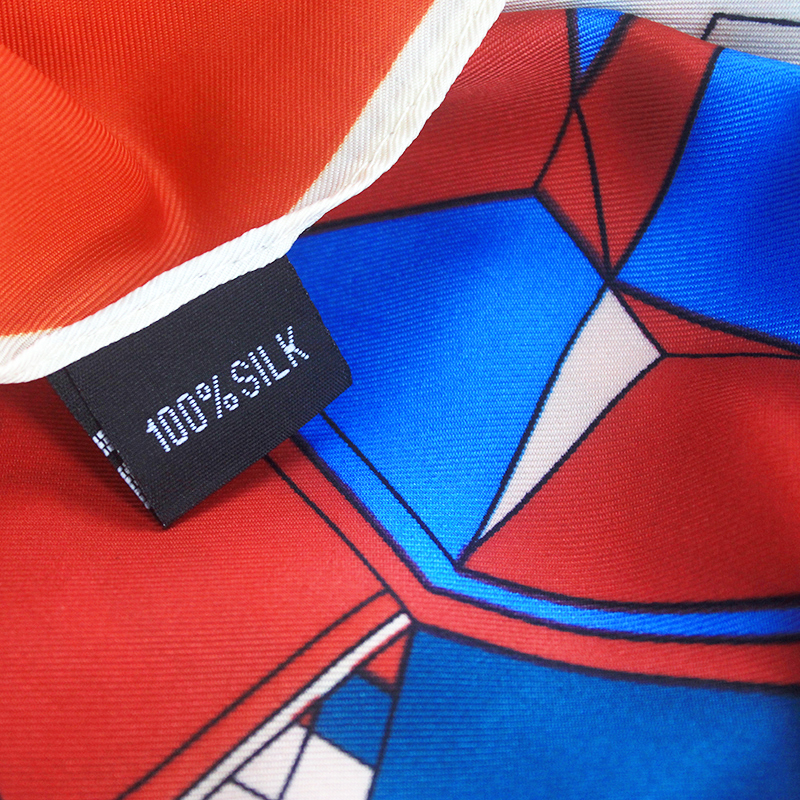 Women Large Square Silk Twill Scarf Euro Foulard Femme Big Size Shawl Wraps Echarpe Woman Orange Print Scarves