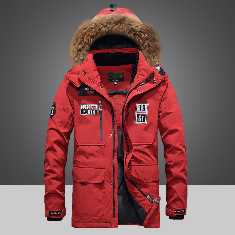 Winter Down Coat Men White Duck Down Parkas Jacket Men's Thick Warm Snow Parka Jacket Overcoat Windbreaker Hooded Warm Parkas 201103