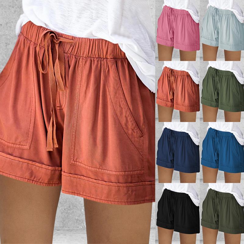 Women' Shorts Casual Elastic Waist Cotton Linen Shorts Summer Loose Rope Tie Short pink Pocket Beach Sport 2020, Style2
Women' Shorts Casual Elastic Waist Cotton Linen Shorts Summer Loose Rope Tie Short pink Pocket Beach Sport 2020, Style2