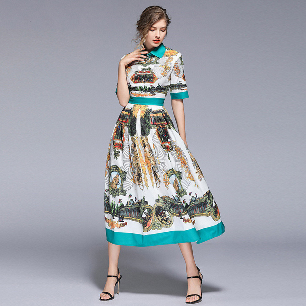 2021 New Fashion Designer Women Summer Women's Short Sleeve Turn Down Collar Button Vintage Printed Elegant Office Long Cjdh, Green
2021 New Fashion Designer Women Summer Women's Short Sleeve Turn Down Collar Button Vintage Printed Elegant Office Long Cjdh, Green