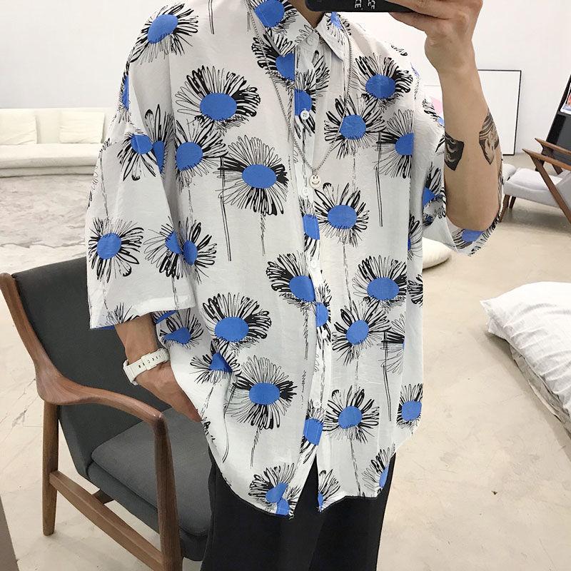 2020 Summer New Youth Popular Printing Loose Single-breasted Men's Seven-point Sleeve Shirt Fashion Casual Wild Shirt White
2020 Summer New Youth Popular Printing Loose Single-breasted Men's Seven-point Sleeve Shirt Fashion Casual Wild Shirt White
