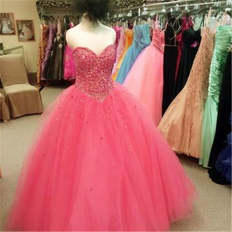 Sweetheart Ball Gown Quinceanera Dresses 2020 Puffy Floor Length Tulle Appliques Sweet 16 Long Evening Party Prom Gown Vestidos De 15 Anos