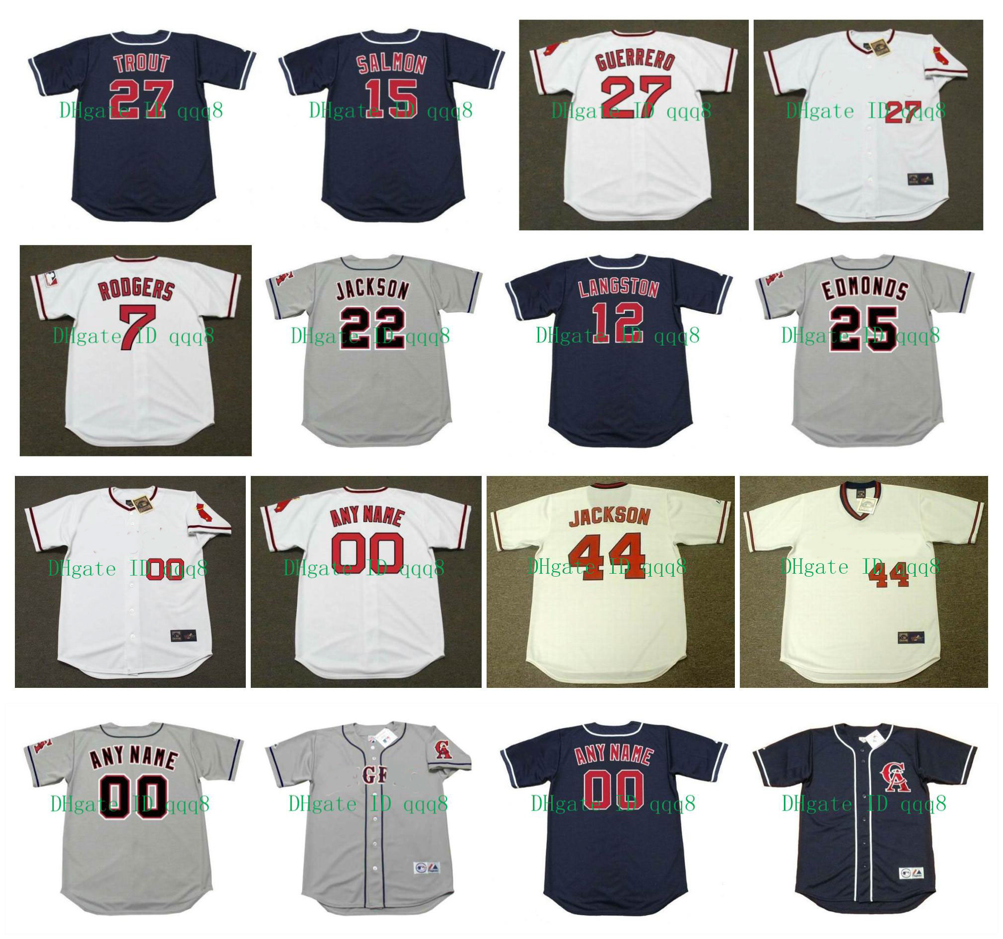 Throwback California MIKE TROUT Baseball Jerseys Angels TIM SALMON BO JACKSON ALBERT PUJOLS REGGIE JACKSON JIM ABBOTT BUCK RODGERS ROD CAREW ALOMAR, 1980's white
Throwback California MIKE TROUT Baseball Jerseys Angels TIM SALMON BO JACKSON ALBERT PUJOLS REGGIE JACKSON JIM ABBOTT BUCK RODGERS ROD CAREW ALOMAR, 1980's white
