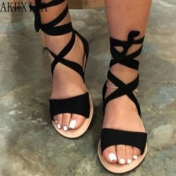 Summer round flat sandals Roman style women's shoes fashion all-match single shoes crossover strap #FN3c, Beige
Summer round flat sandals Roman style women's shoes fashion all-match single shoes crossover strap #FN3c, Beige