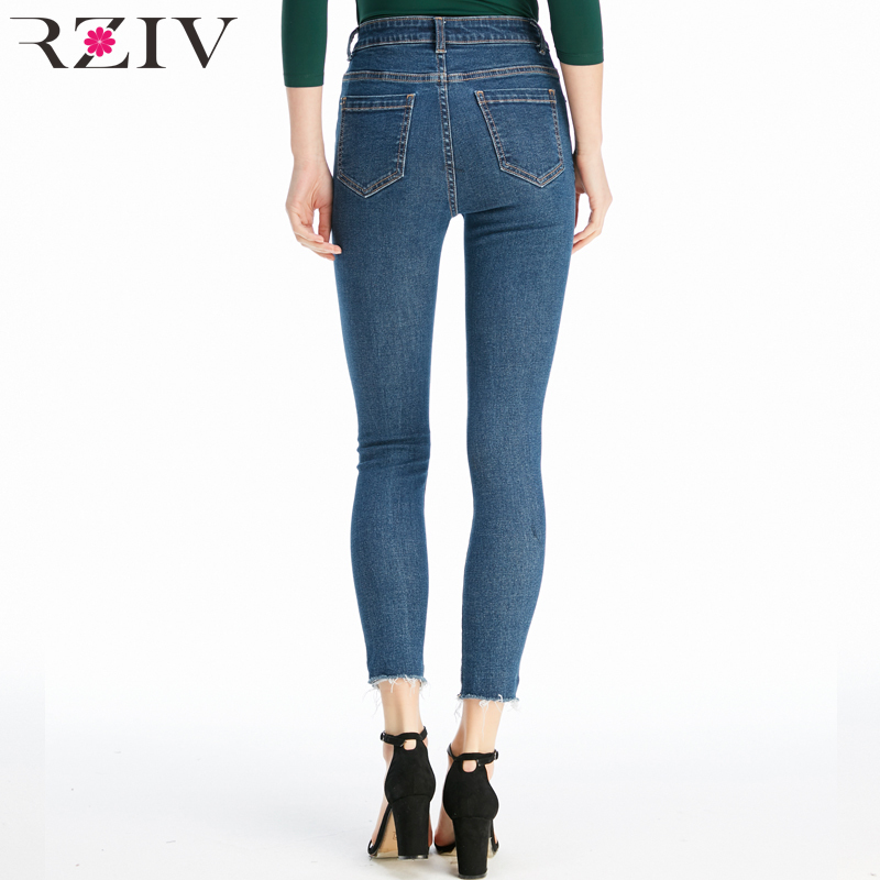 RZIV high quality women jeans and high waist button fly denim skinny jeans stretch pencil pants 201030