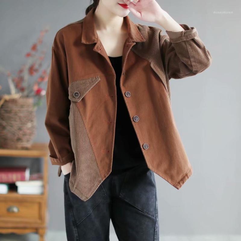 Women Retro Patchwork Corduroy Jackets Ladies Irregular Length Spring Autumn Coat Outerwear Female Spliced Coat Tops1, Black
Women Retro Patchwork Corduroy Jackets Ladies Irregular Length Spring Autumn Coat Outerwear Female Spliced Coat Tops1, Black