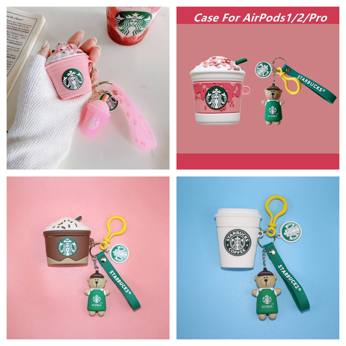 Cartoon Coffee Cup Cases With Keychain Lanyard For Airpods Pro 2/1 Cute 3D Airpod Case Cover Fashion Soft Silicone Wireless Earphone Air Pods Pro Protect Covers, Mix colors
Cartoon Coffee Cup Cases With Keychain Lanyard For Airpods Pro 2/1 Cute 3D Airpod Case Cover Fashion Soft Silicone Wireless Earphone Air Pods Pro Protect Covers, Mix colors