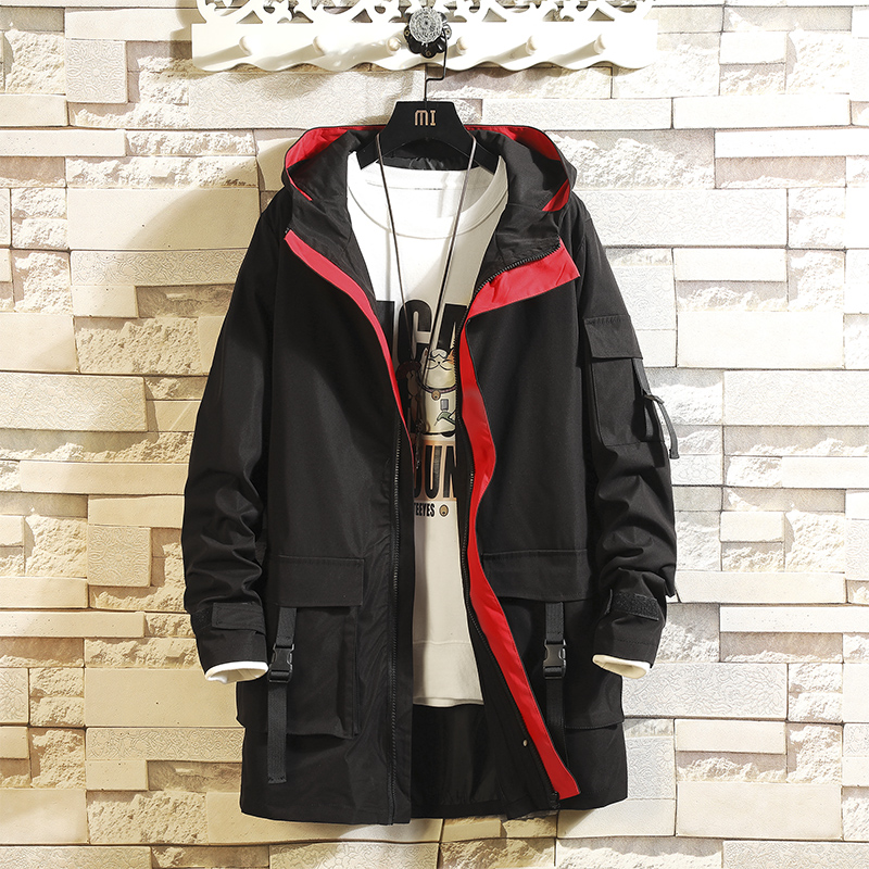 Slim Long Trench Coat Men Letter Print Military Style Hooded Overcoat Black Hip Hop Streetwear Autumn Korean Mens Jacket
Slim Long Trench Coat Men Letter Print Military Style Hooded Overcoat Black Hip Hop Streetwear Autumn Korean Mens Jacket