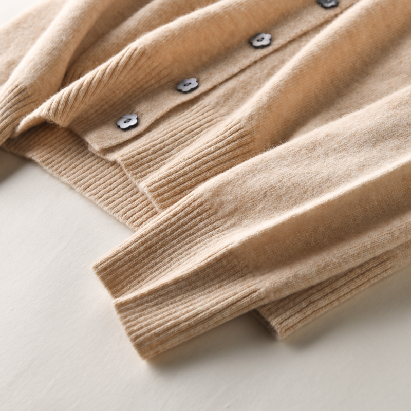 100% Wool Knitted Cardigans for Woman Jackets New Fashion V-neck Long Sleeve Sweaters Ladies Soft Woolen Cardigan M~XXL 201030