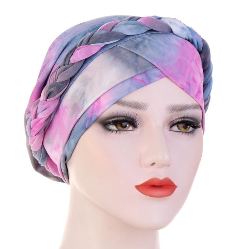 Women Boho Pre-Tied Turban Hat Twisted Braided Hair Cover Wrap Muslim Gradient Tie-Dye Print Hair Loss Chemo Cap C6UD
Women Boho Pre-Tied Turban Hat Twisted Braided Hair Cover Wrap Muslim Gradient Tie-Dye Print Hair Loss Chemo Cap C6UD