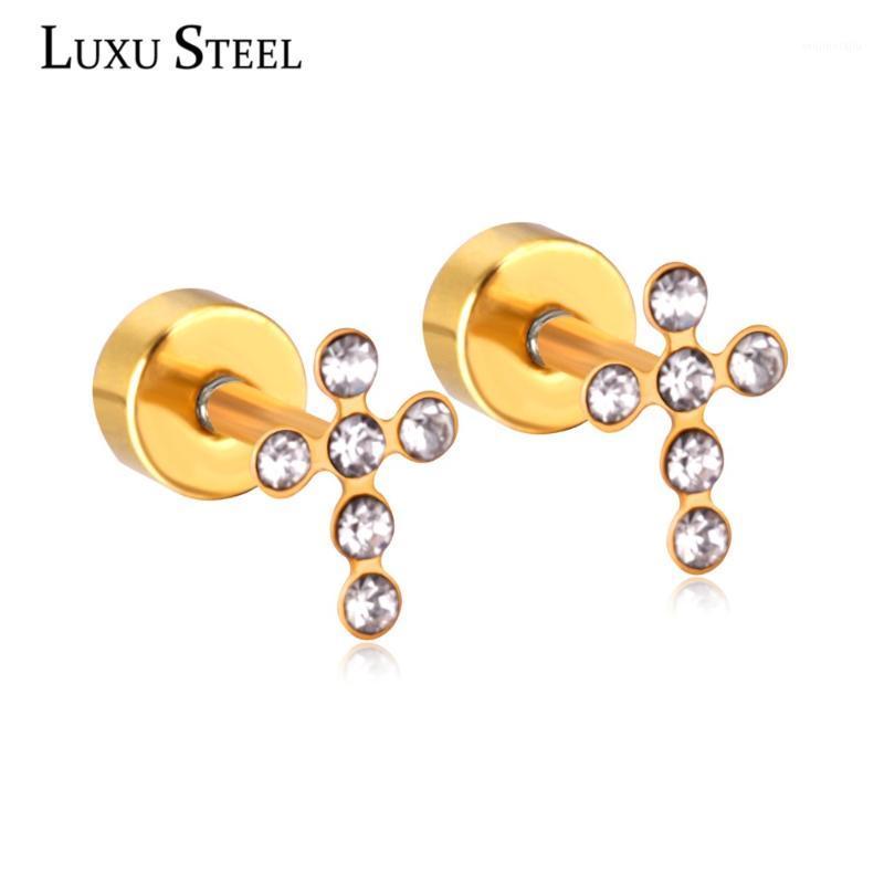 Stud LUXUSTEEL Girl Earring Gold Color Cross Crystal Earrings For Women Stainless Steel Wholesale Party Gift
Stud LUXUSTEEL Girl Earring Gold Color Cross Crystal Earrings For Women Stainless Steel Wholesale Party Gift