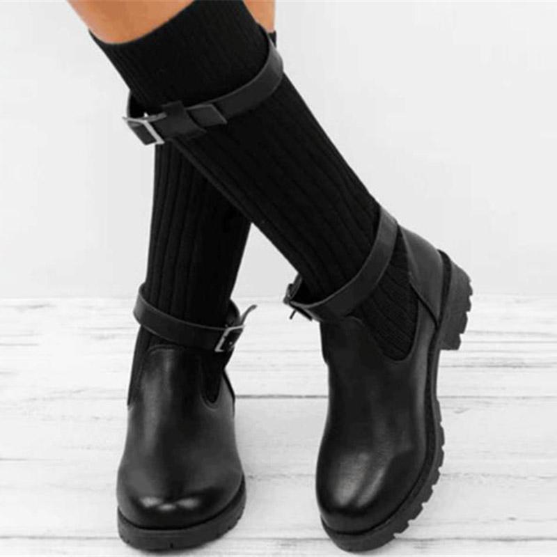 Large Size 35-43 Belt Motorcyle Boots For Women Knitting Wool Sock Boots Platform Knee High botas retro mujer 2020 Winter 8477C1, Brown
Large Size 35-43 Belt Motorcyle Boots For Women Knitting Wool Sock Boots Platform Knee High botas retro mujer 2020 Winter 8477C1, Brown