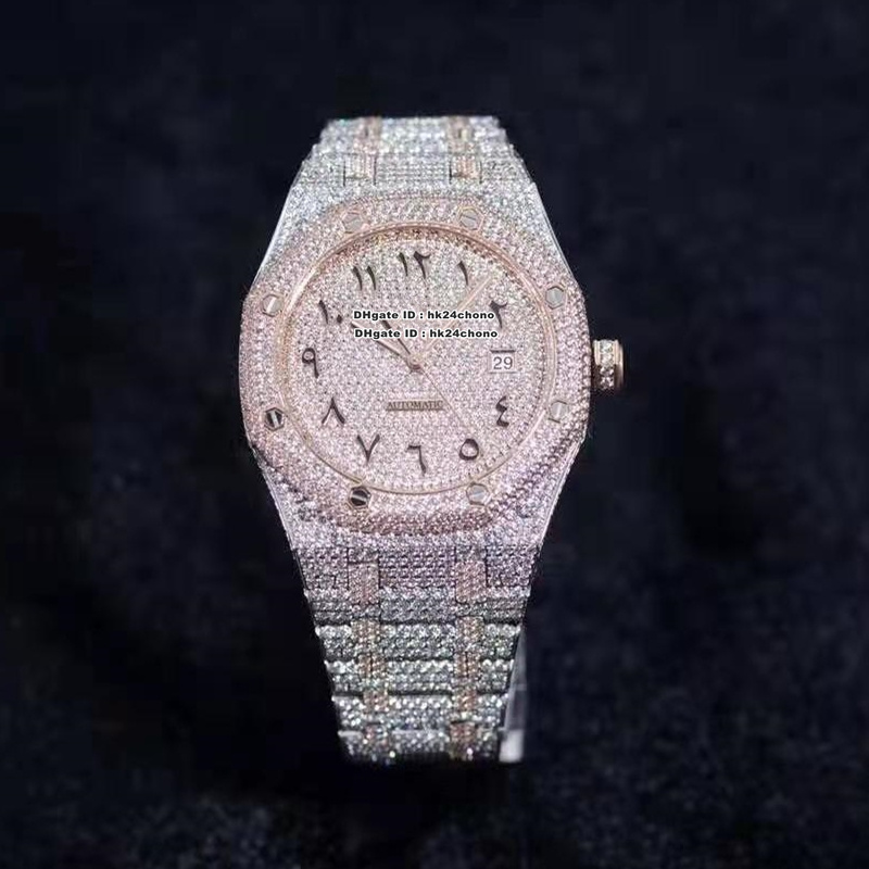2021 RFF 15400 Full Diamond Cal.3120 Automatic Mens Watch Gypsophila Pavé Diamonds Arabic Dial Diamond Rose Gold Two-tone Bracelet Watches, Original box
2021 RFF 15400 Full Diamond Cal.3120 Automatic Mens Watch Gypsophila Pavé Diamonds Arabic Dial Diamond Rose Gold Two-tone Bracelet Watches, Original box