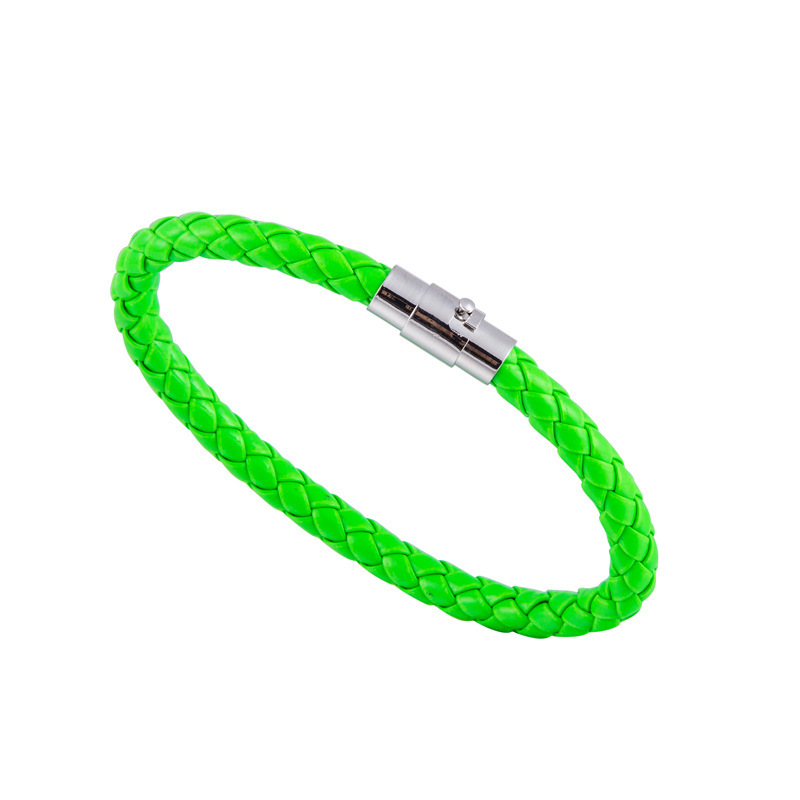 Titanium Steel Men Magnetic Buckle Genuine Leather Braid Bracelet In 20cm for Man Bangle Charm Couple Bracelet Jewel rope bracelets