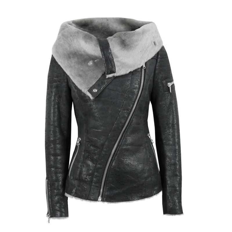 2021 new winter for women in plutonium of the leather irregular collar slim fly streetwear jacket outwear 0eo6, Black
2021 new winter for women in plutonium of the leather irregular collar slim fly streetwear jacket outwear 0eo6, Black