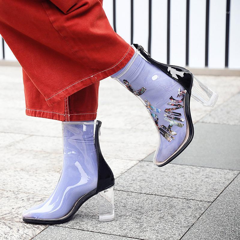 Transparent Boots for Women Handmade Individuality Graffiti Boots Woman Prints Transparent High Heels Shoes Female Pumps1, Black 
Transparent Boots for Women Handmade Individuality Graffiti Boots Woman Prints Transparent High Heels Shoes Female Pumps1, Black