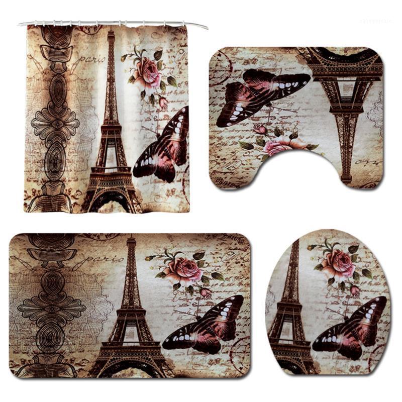 4pcs Home Printed Water Absorption Modern Non-Slip Bath Mat Shower Curtain Set Toilet Cover Butterfly Pedestal Rug Eiffel Tower1
4pcs Home Printed Water Absorption Modern Non-Slip Bath Mat Shower Curtain Set Toilet Cover Butterfly Pedestal Rug Eiffel Tower1