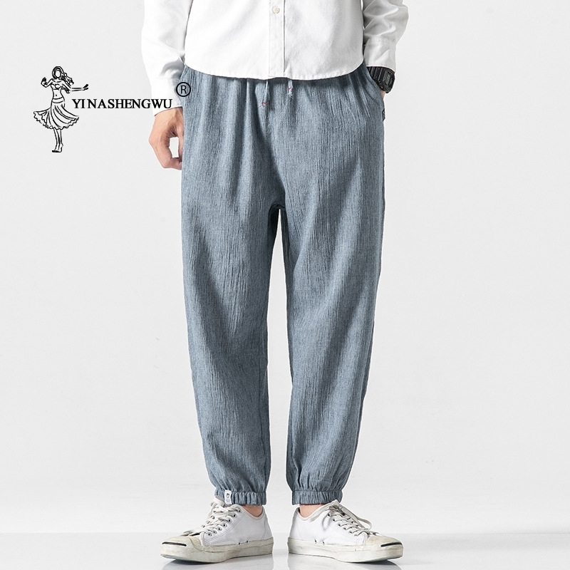 Casual Japanese Kimono Traditional Pants Casual Harem Pants Men Trousers Male Chinese Harajuku Linen long Pants Asian Clothing 201130