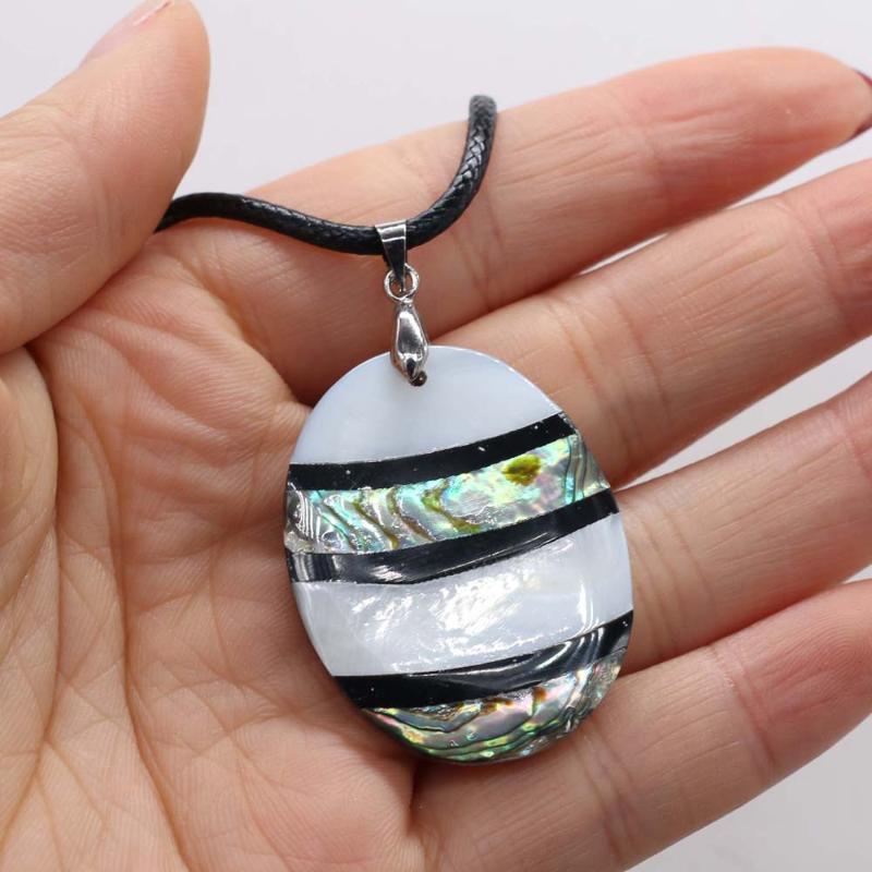 Natural Shell Necklace With Egg-Shaped Pendant Leather Cord 2MM Charms For Elegant Women Love Romantic Gift
Natural Shell Necklace With Egg-Shaped Pendant Leather Cord 2MM Charms For Elegant Women Love Romantic Gift