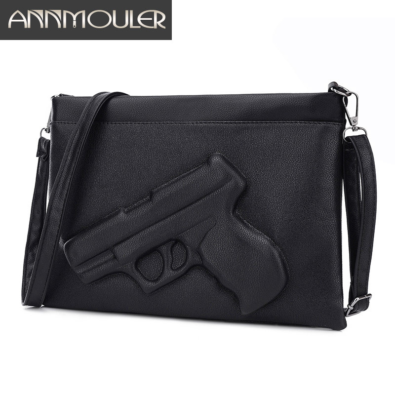 Annmouler Handbag High Quality Women Clutch 3D Gun Embossed Pistol Designer Envelope Crossbody Bag for Girls Q1106
Annmouler Handbag High Quality Women Clutch 3D Gun Embossed Pistol Designer Envelope Crossbody Bag for Girls Q1106