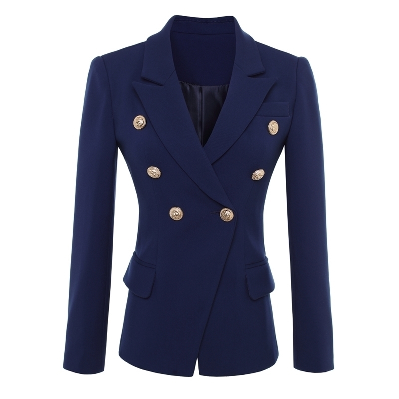 HIGH QUALITY New Fashion Designer Blazer Jacket Women's Gold Buttons Double Breasted Blazer Outerwear size S-XXXL 201201, Dark blue
HIGH QUALITY New Fashion Designer Blazer Jacket Women's Gold Buttons Double Breasted Blazer Outerwear size S-XXXL 201201, Dark blue
