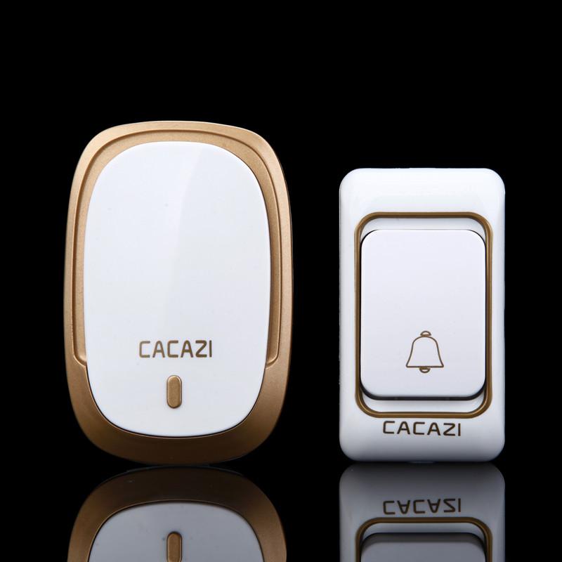 

CACAZI Wireless Doorbell DC battery door bell Control Button 200M Remote LED Light Home cordless call bell 4 volume 36 chime