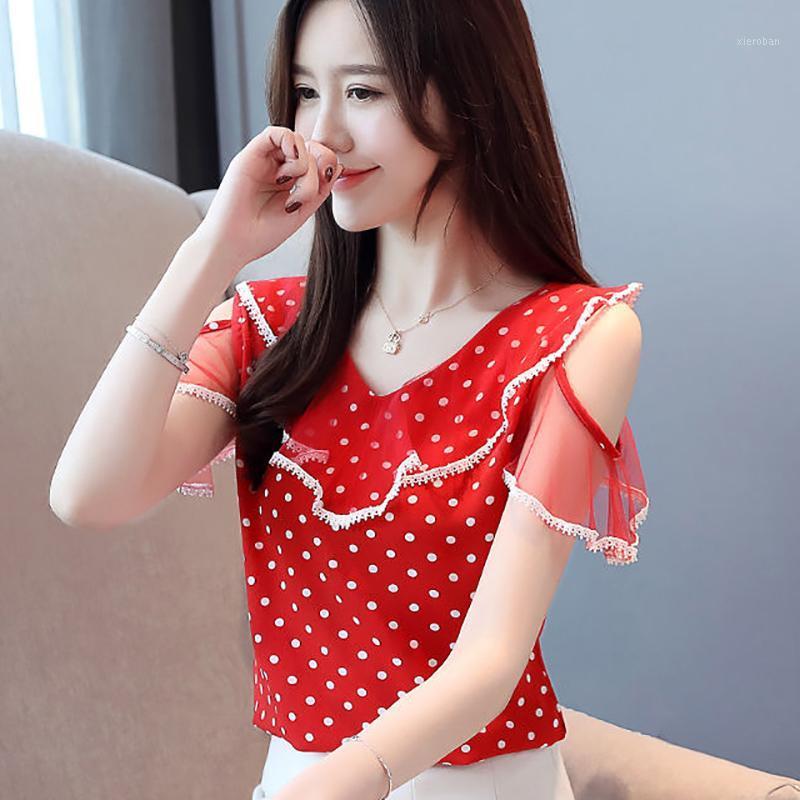 Women's Blouses & Shirts Off Shoulder Women Spring Summer Style Chiffon Casual Short Ruffles Sleeve Polka Dot Printed Blusas Tops ZZ04521, Red
Women's Blouses & Shirts Off Shoulder Women Spring Summer Style Chiffon Casual Short Ruffles Sleeve Polka Dot Printed Blusas Tops ZZ04521, Red