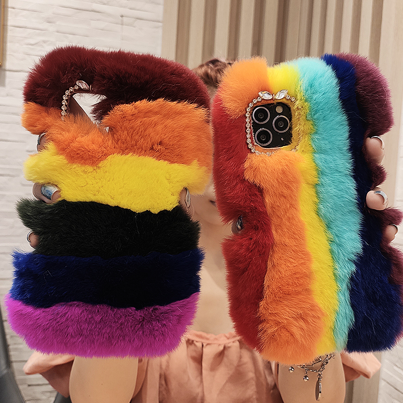 Luxury Winter Fashion Colorful Rainbow Super Soft Real Rabbit Fur Case Cover For iPhone 12 Mini 11 Pro Max XS Max XR X 8 7 6 6S Plus SE
Luxury Winter Fashion Colorful Rainbow Super Soft Real Rabbit Fur Case Cover For iPhone 12 Mini 11 Pro Max XS Max XR X 8 7 6 6S Plus SE