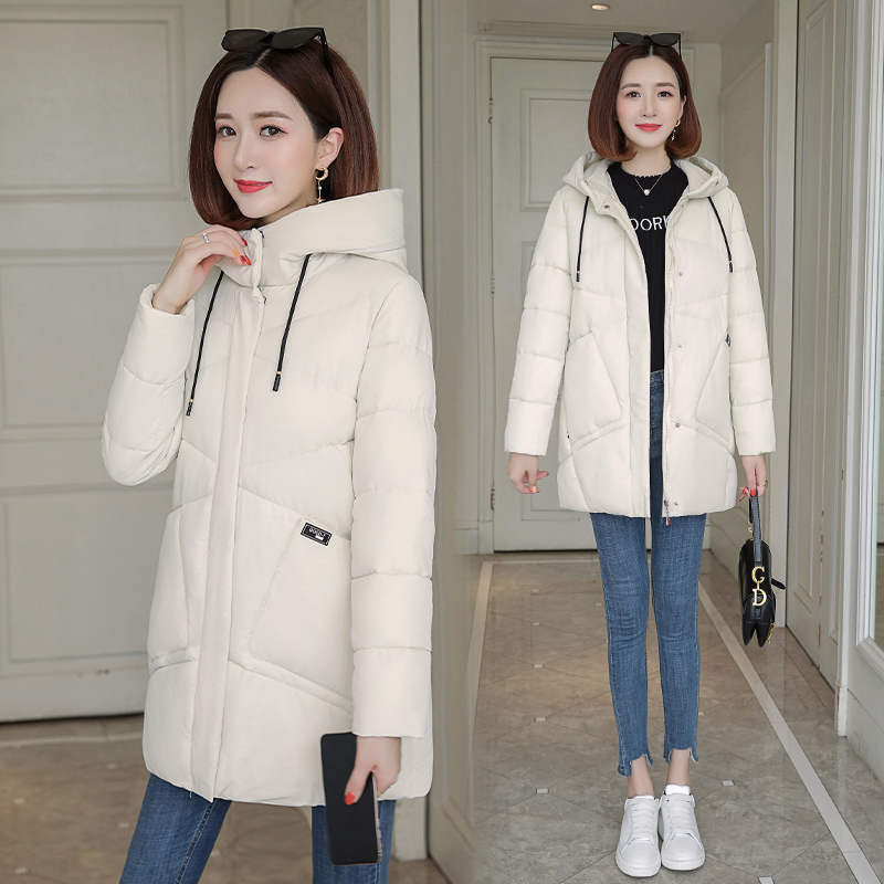 2020 women winter hooded warm coat cotton padded jacket big pockets female long parka womens wadded jaqueta feminina slim parkas LJ201127