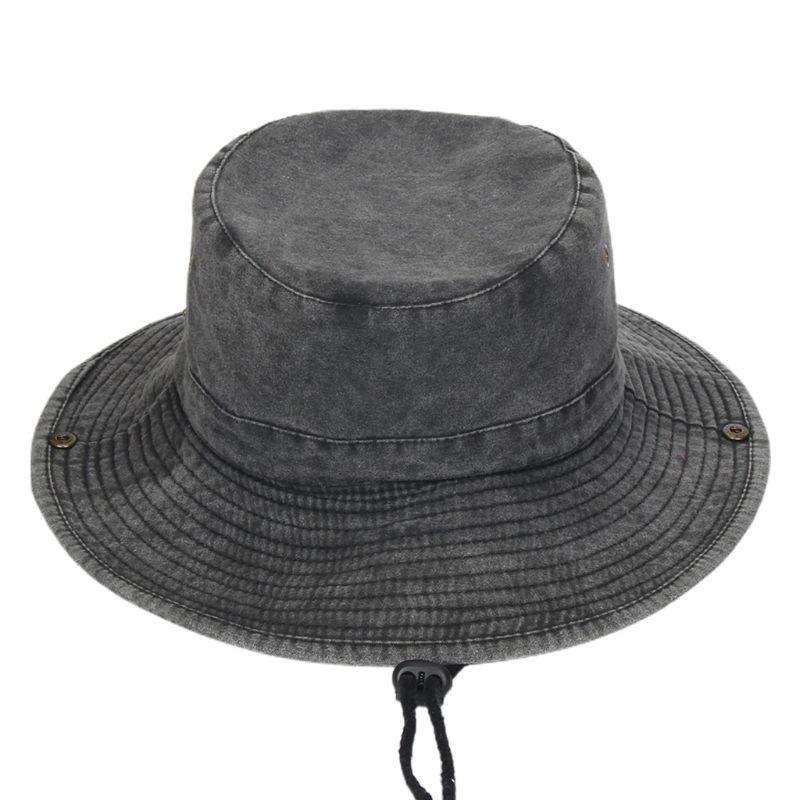 Unisex Vintage Washed Denim Cotton Boonie Hat Wide Brim Sunscreen Breathable Outdoor Fishing Bucket Cap with Chin Strap, Black
Unisex Vintage Washed Denim Cotton Boonie Hat Wide Brim Sunscreen Breathable Outdoor Fishing Bucket Cap with Chin Strap, Black