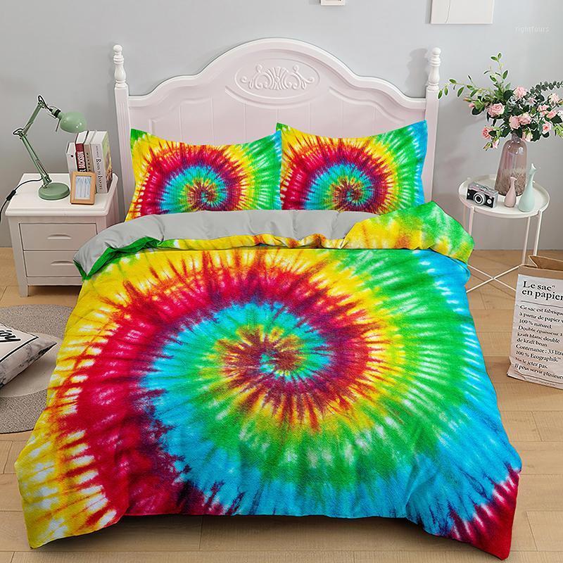 Multicolor Tie Dye Duvet Cover Boho Bedding Set for Girls Boys Comforter Rainbow Print Room Decor Bedspread1, H1073 
Multicolor Tie Dye Duvet Cover Boho Bedding Set for Girls Boys Comforter Rainbow Print Room Decor Bedspread1, H1073