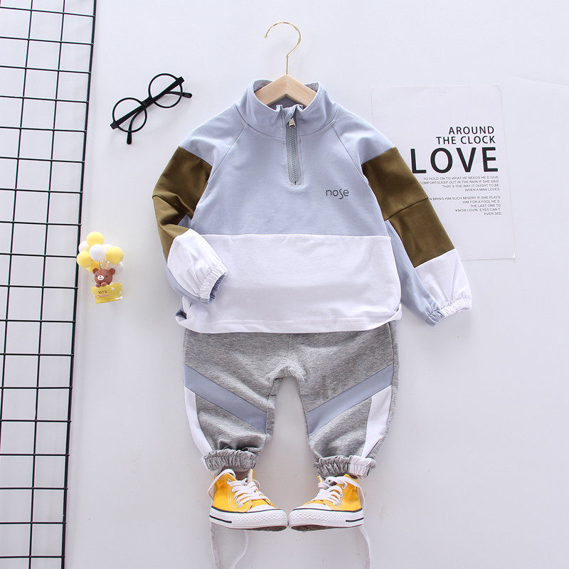 New Spring Autumn Baby Boys Girls Clothes Children Cotton Sport Jacket Pants 2 Piece Set Toddler Fashion Costume Kids TracksuitsX1019