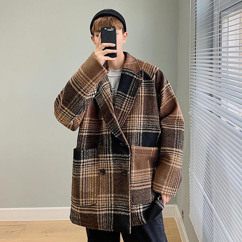 Autumn Plaid Woolen Coat Men's Fashion Retro Casual Woolen Jacket Men Streetwear Loose Korean Style Coat Mens Overcoat1, Brown
Autumn Plaid Woolen Coat Men's Fashion Retro Casual Woolen Jacket Men Streetwear Loose Korean Style Coat Mens Overcoat1, Brown