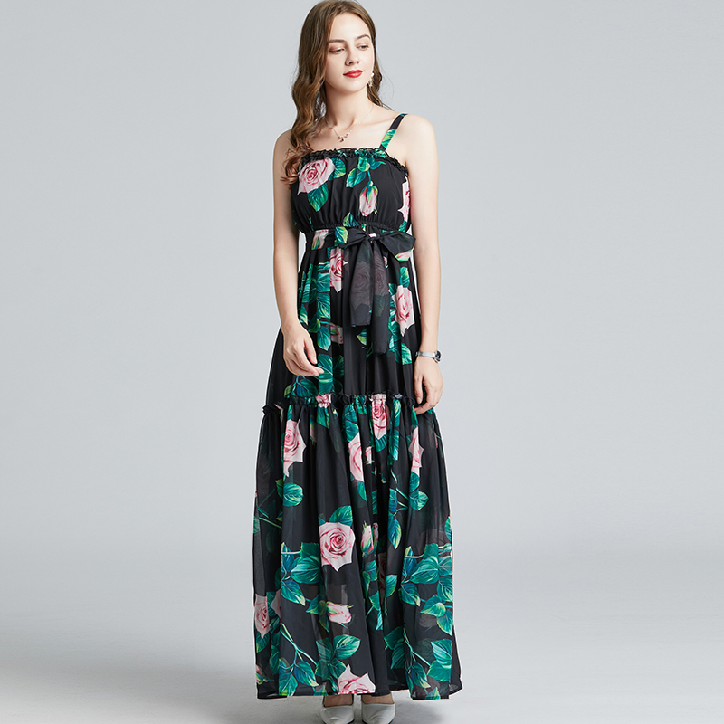 New 2021 Summer Fashion Runway Vacation Women's Spaghetti Strap Backless Print Elegant Ruffles Long Es V9zn, Black
New 2021 Summer Fashion Runway Vacation Women's Spaghetti Strap Backless Print Elegant Ruffles Long Es V9zn, Black