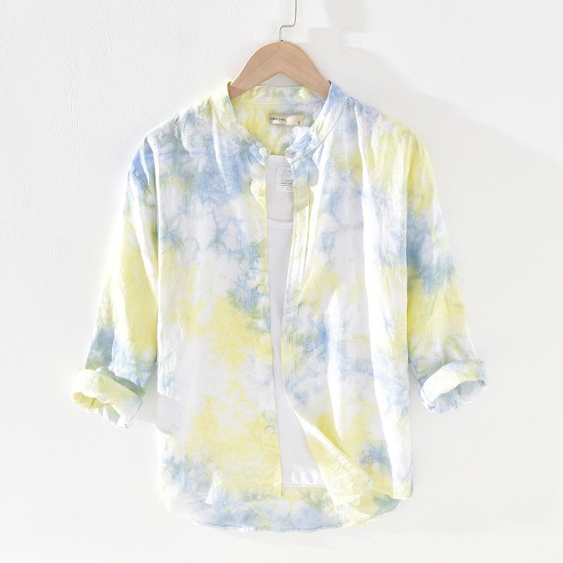 Quality Floral Printed 100% Linen Three-Quarter Sleeve Shirts Men Summer Thin Breathable Flax Hawaiian Shirt Camisas TS-616, Gray
Quality Floral Printed 100% Linen Three-Quarter Sleeve Shirts Men Summer Thin Breathable Flax Hawaiian Shirt Camisas TS-616, Gray