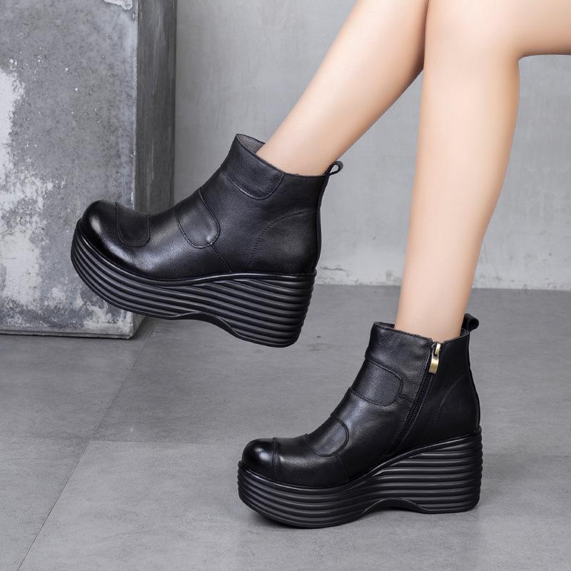 YourSeason Ladies Ankle Platform Boots Genuine Leather New 2021 Round Toe Handmade Leisure Zip Women Wedges Sewing Shoes, Black
YourSeason Ladies Ankle Platform Boots Genuine Leather New 2021 Round Toe Handmade Leisure Zip Women Wedges Sewing Shoes, Black