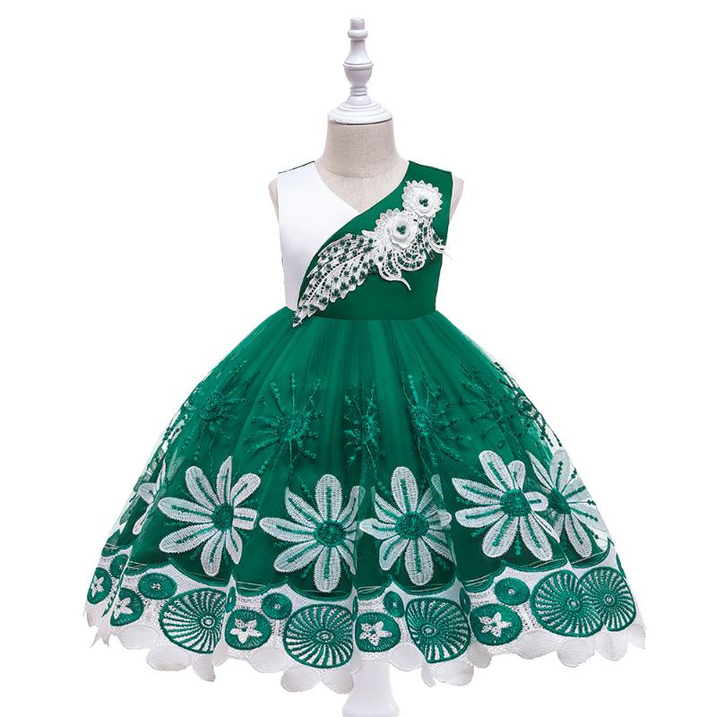 Girl's Dresses Green Lace Embroidery Kids Dress For Girls Evening Wedding Party Elegant Princess Sleeveless Children Holiday, Red;yellow
Girl's Dresses Green Lace Embroidery Kids Dress For Girls Evening Wedding Party Elegant Princess Sleeveless Children Holiday, Red;yellow